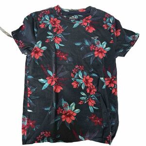 Hollister Must Have Collection Hawaiian Flower T Shirt Adult XS Blue Red Floral